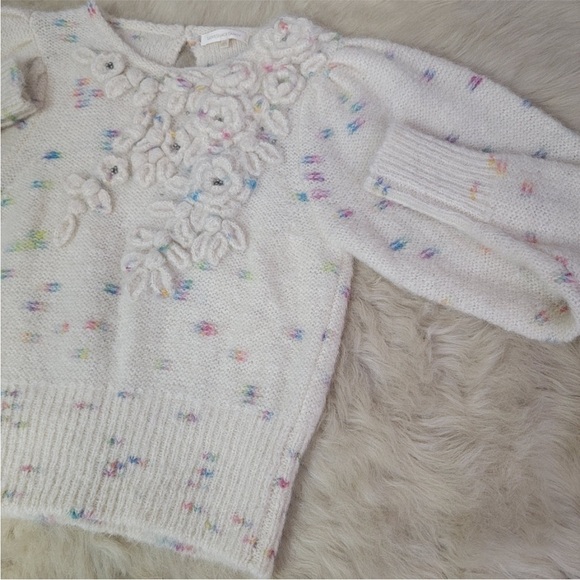 Loveshackfancy Claudette floral sweater XS EUC - Picture 5 of 12